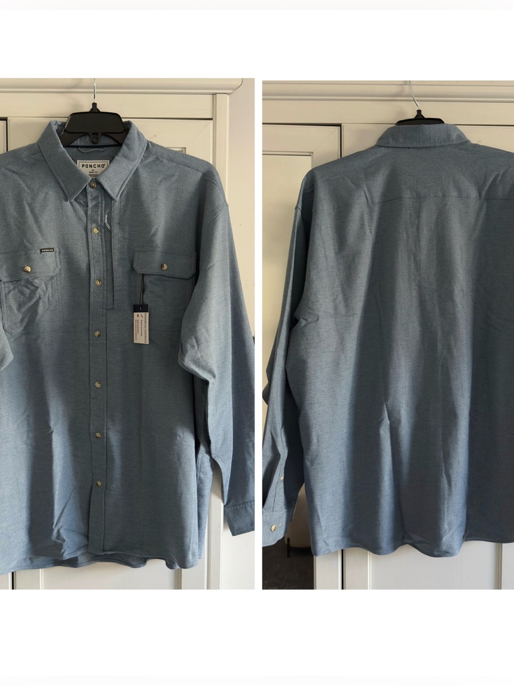 Poncho The Cordon Bleu Long Sleeve Shirt in Slate Heather Size XXL Regular Fit